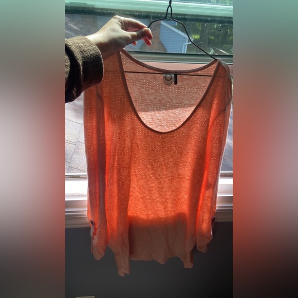 Anthropologie Akemi + Kin pointelle roll tab knit long sleeve - Picture 2 of 2